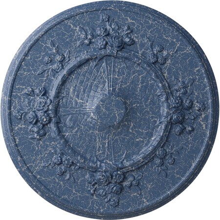 Ekena Millwork Flower Ceiling Medallion (Fits Canopies up to 3 7/8"), 27"OD x 1 1/8"P, Americana Crackle CM27FLAMC